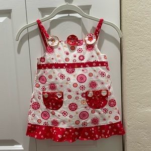 Deux Par Deux red floral dress size 5